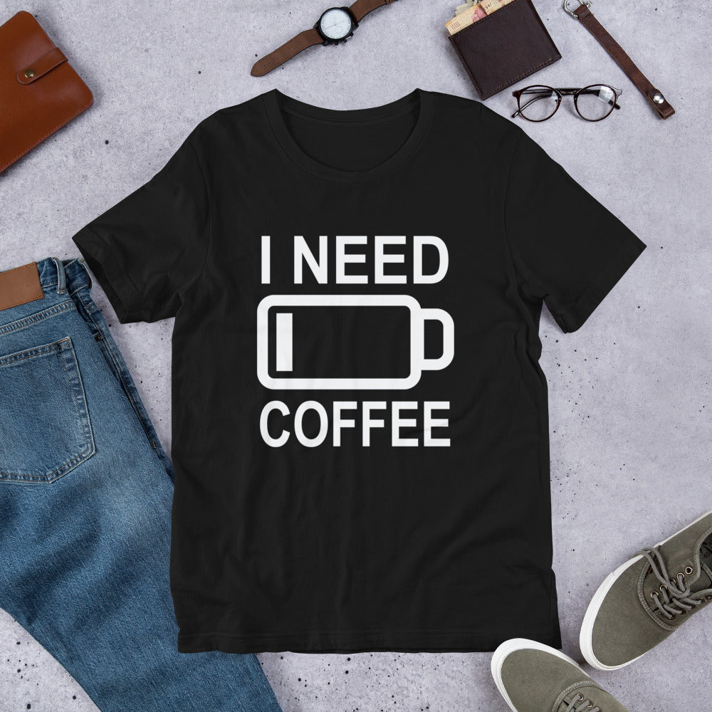 I Need Coffee t-shirt Energy of coffee short-sleeve unisex t-shirt